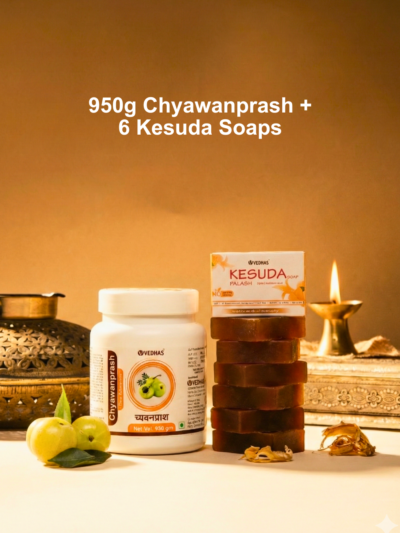 950g Chyawanprash पे  6 Kesuda Palash Soaps भेटस्वरूप