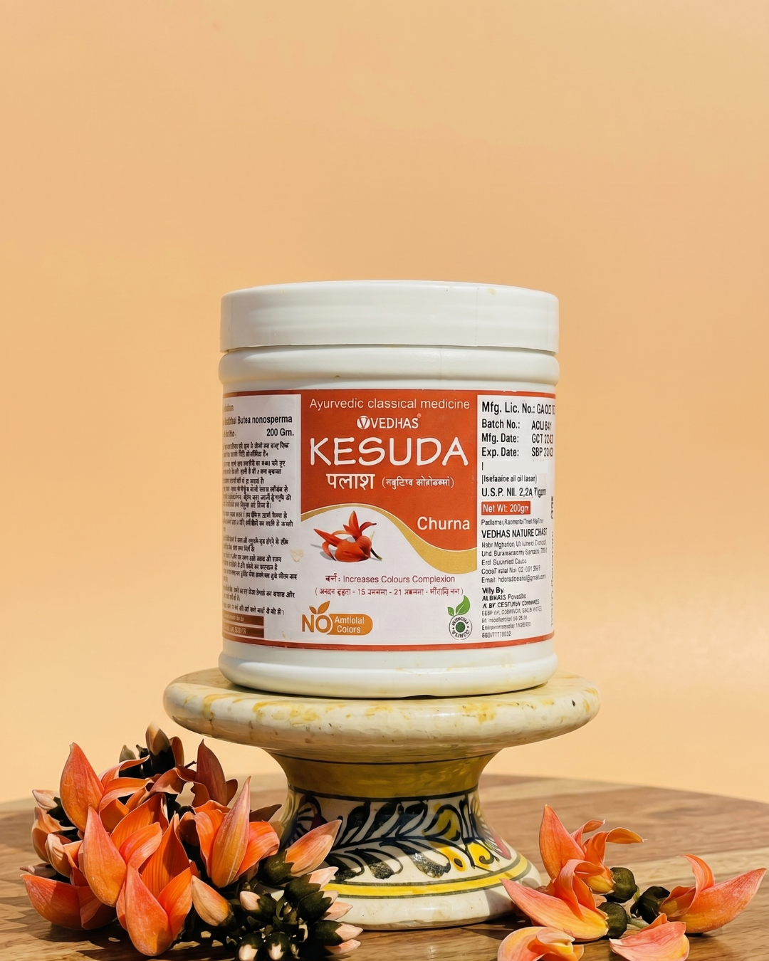 2 Kesuda (Palash) Flower Churna (2 x 200g) + 2 Palash Soaps (2 x 70g) - Image 2
